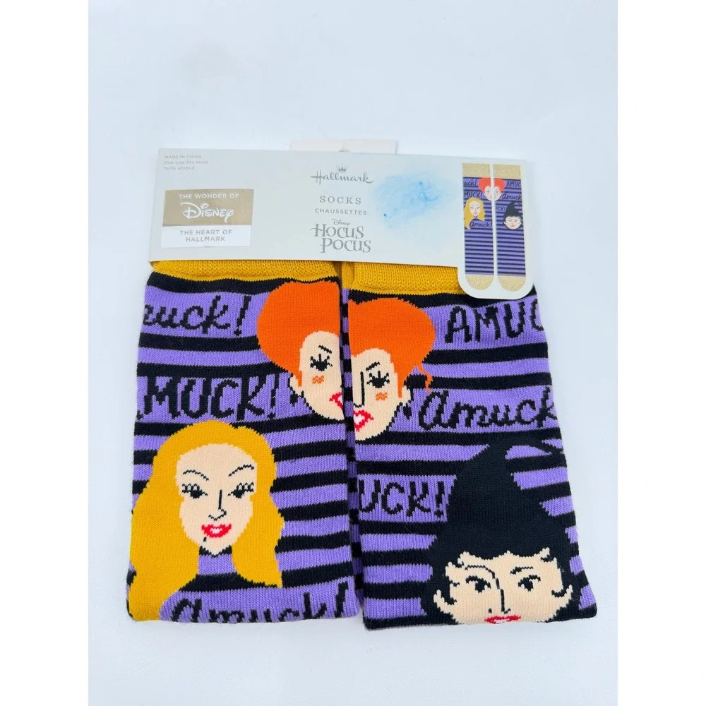 Disney Hocus Pocus Socks Womens Purple Sanderson Sisters Amuck Halloween